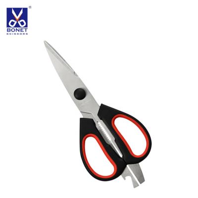 China Stainless Steel Home Multipurpose Soft Scissors Comfortable Handle Kitchen Scissors for sale