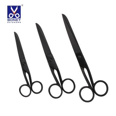 China Full Stainless Steel Print Ribbon Single Color Black Coating Steel Scissors Scissors for sale