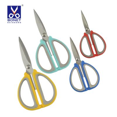 China Colored Stainless Steel TPR Handle Anti-Slip Soft Household Stainless Steel Universal Scissors for sale