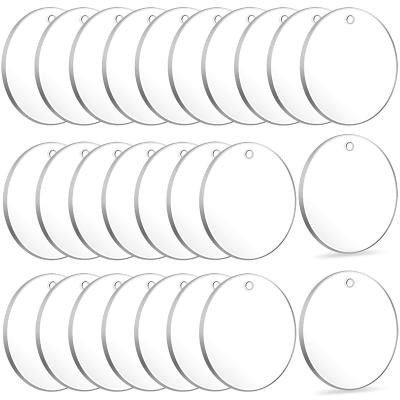 China Keychains Display Factory Custom Shape Round High Transparent Acrylic Blank Covers Circles Clear Acrylic Disc With Holes For Keychains Display for sale