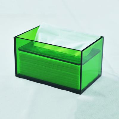 China Wholesale Custom Colorful Minimalist Logo Printed Plastic Glass Clear Tissue Acrylic Boxes With Cover For Hotel Restaurant Home Decor for sale