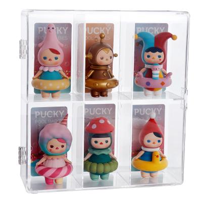 China Deploying Storage Box Custom Acrylic Blind Doll Perspex Figure Display Stand Dustproof Clear Acrylic Merchandise Box Display Rack for sale