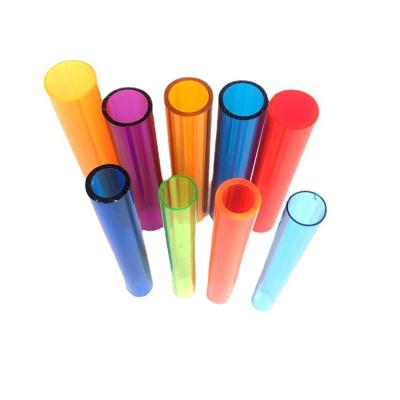 China OEM Custom Delivery Water Zhongcheng Acrylic PMMA Colored Clear LED LGP Acrylic Plastic Pipe Tube for sale