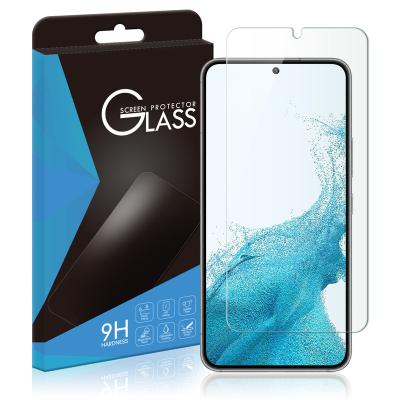 China Smooth contact; normal protection; wholesale Perfect 2.5D 9H Ultra Thin Fittness For Samsung Galaxy S22 Tempered Glass Screen Protector 100% Fingerprint Open for sale