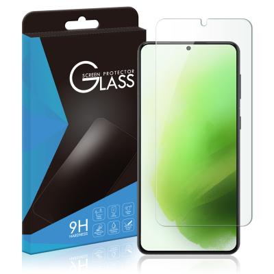 China Mobile phone 9H 2.5D tempered glass for Samsung Galaxy S22/S22 plus packing paper box, 0.33mm tempered glass screen protector for sale