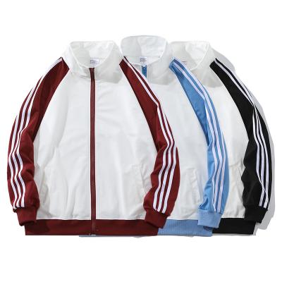 China custom anti-wrinkle unisex plus size oversized satin striped custom logo printed full zipper-up hoodies for sale