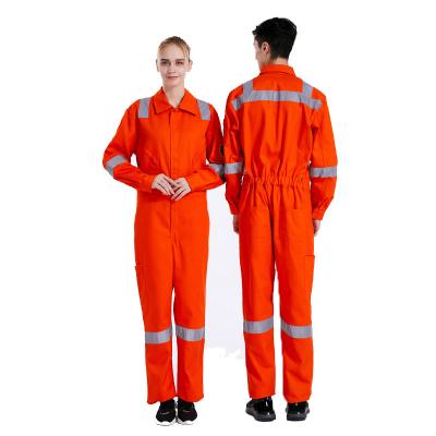 China Custom Candid Reflection Fire Coverall Flame Retardant Fabrics Anti Static Force Reflective Work Safety Coverall hi for sale