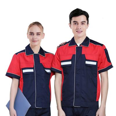 China Custom Made Flame Retardant Short Sleeve Cotton Anti Static Work Wear Unisex Anti Static Workwear for sale