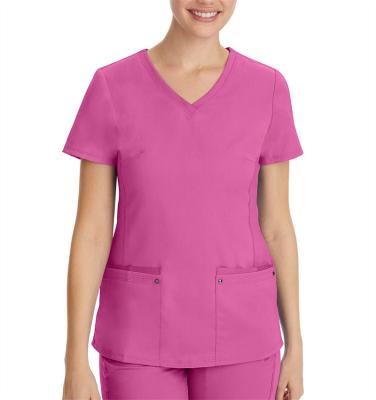 China Fashionable Short Sleeve Label Spa Doctor Nurse Clinic Scrubs Suit Set Short Sleeve Stretch Hospital Medico Uniforms for sale