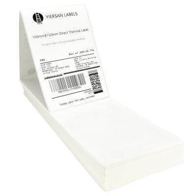 China Waterproof Punched Address Shipping Labels Compatible In Stack State Computer A6 4x6 Direct Thermal Labels for sale