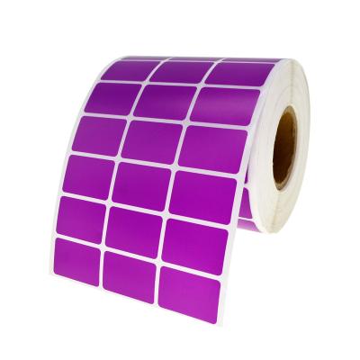 China Wholesale Roll Transfer Blank 30mmx20mm Thermal Purple 5000pcs Art Paper Label Sticker Waterproof For Barcode Printer for sale