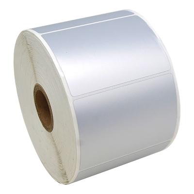 China Waterproof 70mmx50mmx1000 Pcs Roll Blank Printable Self Adhesive Silver Heat Transfer Polyester PET Label Sticker for sale