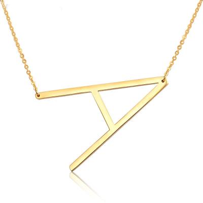 China Vintage SY factory selling creative simple jewelry alloy letter necklace personality A-Z English alphabet pendant necklace for sale