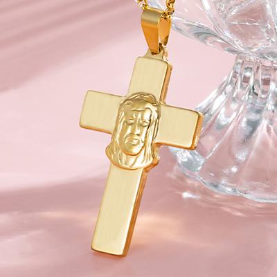 China Vintage SY Makers Sell Stainless Steel Necklace Jewelry Jesus Cross Pendant Necklace Jewelry Christian Believers Faith Jesus Head for sale