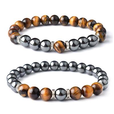 China Health Protection Tiger Eye Beads Bracelets Magnetic Casual/Sporty Natural Black Hematite Obsidian Slimming Weight Loss Soul Jewelry Women Men for sale