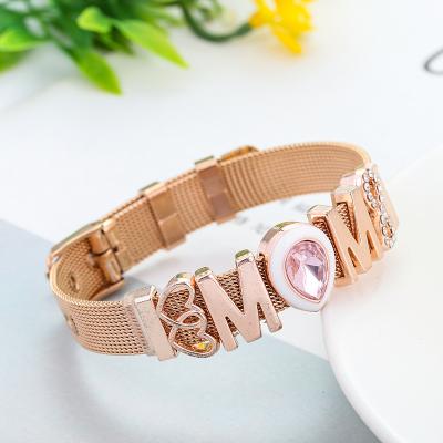 China MM Unicorn Love Mother's Day Father's Day Bracelet Gift Adjustable Stainless Steel Bracelet DIY Accessories Hot Sale Women's Casual/Sporty Children for sale