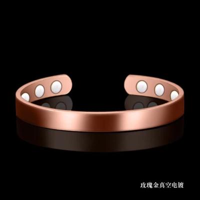 China Wholesale Simple Women's Jewelry SY Rose Gold Open Health Bracelet Shiny Pure Casual/Sporty Magnet Bangle for sale