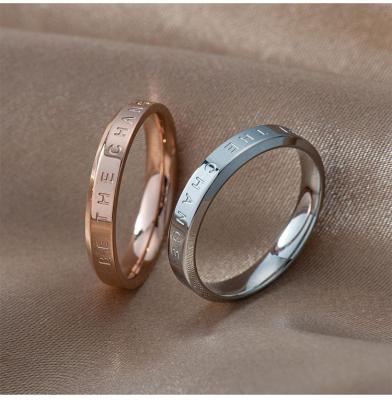 China SY CLASSIQUE Rings Custom Engraved Roman Numeral Finger Rings Women Rose Gold Plated Classic Stainless Steel Inspired Rings Jewelry for sale