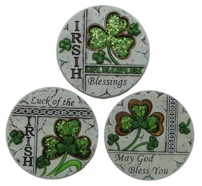 China St. Patrick's Day Cement St. Patrick's Day Round Stone Stepping Decorations for sale