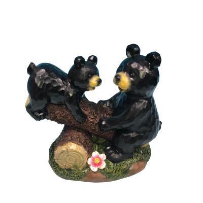 China Resin Decorative Lawn Landscaping Bear Playing Figurines Statues for sale