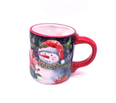 China Classic Food Container Style Christmas Dolomite Mug / Ceramic Dinnerware For Christmas Eve Party for sale