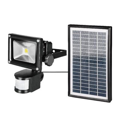 China Garden 10W Outdoor COB Motion Sensor LED Solar Rechargeable Flood Light for sale