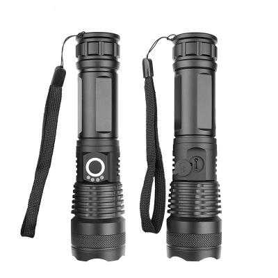 China Zoomable Emergency Lights 30W 1500lumen 5 Modes Flashlights XhP50 LED USB Handheld Tactical Aluminum Rechargeable Flashlights for sale