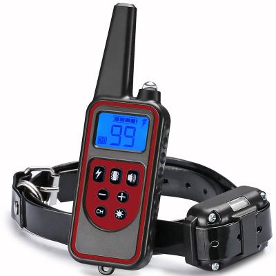 China Retractable Training Collar Waterproof Pet Neck Collar With Led Flashlight Dog Electric Shock Training Collar for sale