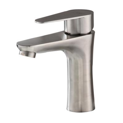 China Modern Single Cold Basin 304 Stainless Steel Water Faucet Wash Bathroom Basin Faucet for sale