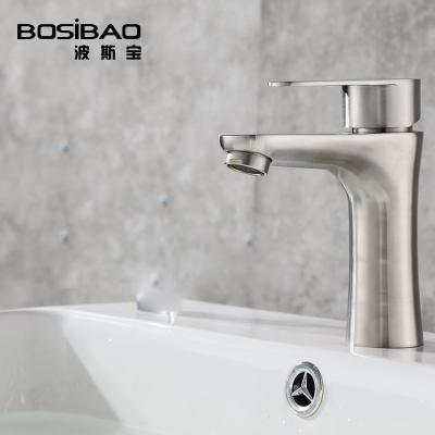 China Factory Discount Modern Cheap Bathroom Single Tap Basin Sink Single Handle Brushed And Black Mixer Tap for sale