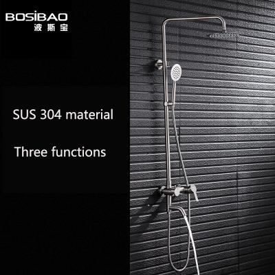 China With High Quality Slide Bar Bathroom Shower Set Hanging Hand Held Shower Head Lifting Spray Top 304 Stainless Steel Shower Full Set for sale