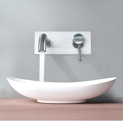 China Modern Wholesale Wall Mounted Mixer Taps Stainless Steel Basin Faucet for sale