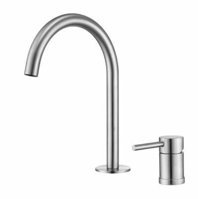 China Two Hole Modern Luxury Single Handle Project Hotel Washroom Bathroom Basin Faucet Brass Mixer Tap for sale