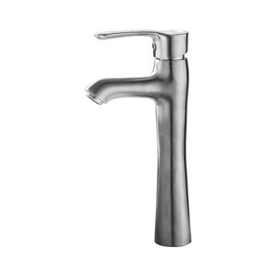 China Modern High Quality Single Handle Stainless Steel Wash Mixer Tap Brushed Bathroom Sink Basin Faucet for sale