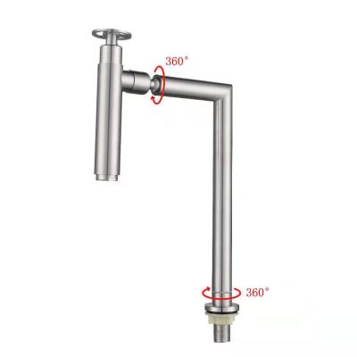 China Classic 304 Stainless Steel Classic Cold Water 3 Way Wall Mounted Antique Kitchen Faucet for sale