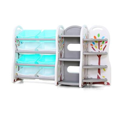 China Kindergarten Plastic Indoor Child New Product Toy Shelf Children Toy Plastic Storage Cabinet for sale