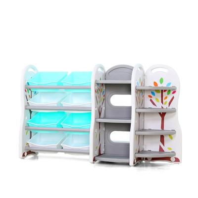 China Kindergarten Furniture Baseball Card Plastic Storage Cabinet For Kids for sale