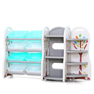 China 2020 indoor kids plastic kids furniture shelf and toy storage cabinet for sale