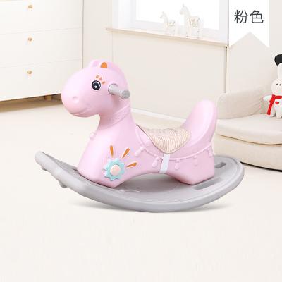 China Ride On Toy Latest Hot Sale Cheap Kids Rocking Horse Indoor High Quality Durable Plastic Animal Toys With Pink Blue Color for sale