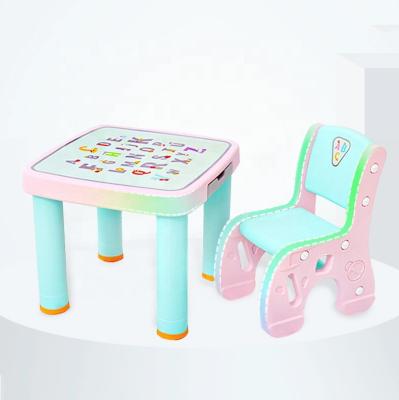 China Modern Newly Designed Multifunctional Safety Study Table And Plastic Chair Set for sale