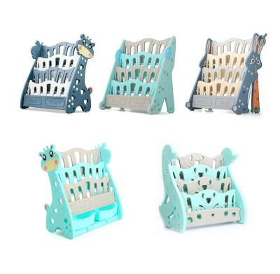 China Factory Price Factory Price Kindergarten Bookshelf Modern Colorful Kids Study Foldable Bookshelf With Drawers for sale