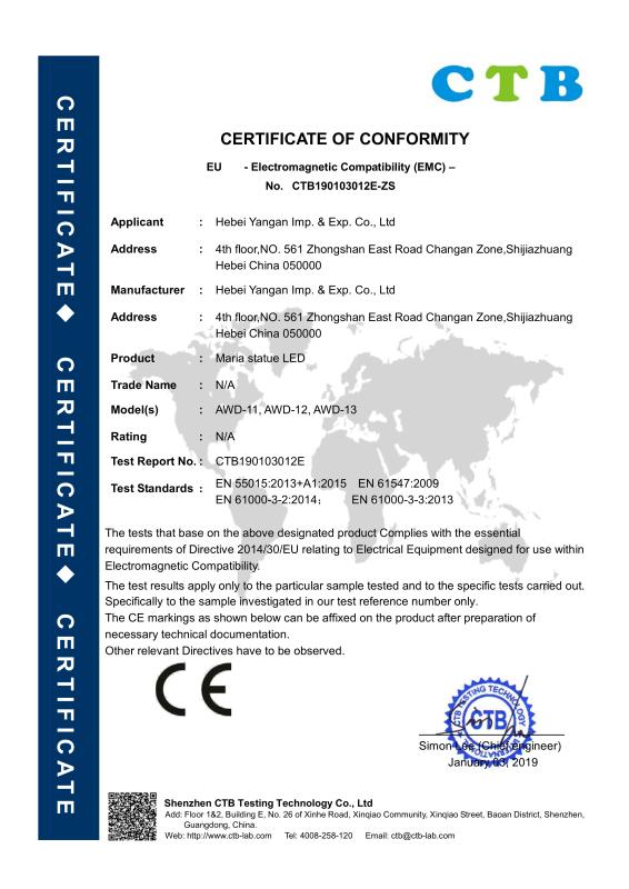 CE - Hebei Yangan Imp. & Exp. Trading Ltd.