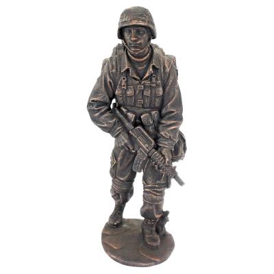 China China Park Decoration Metal Sculpture Soldier Cast Bronze Life Size Statue for sale