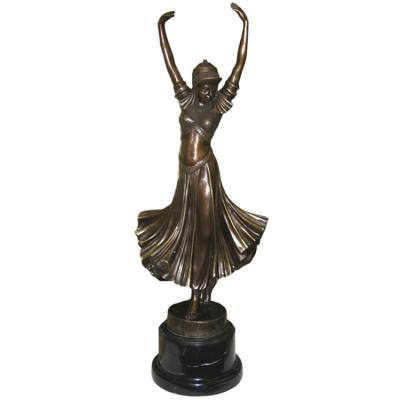 China Europe factory price outdoor violin player morden dancing girl bronze sculpture for sale