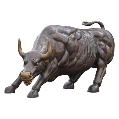 China Outdoor Life Size Outdoor China Garden Bronze Sculptures Large Mental Animal Bull Statue for sale