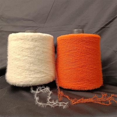 China 1.3cm 0.9cm Pure Nylon Feather Yarn Rabbit Hair Dyed Yarn With Vibrant Color for sale