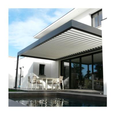 China Easily Assembled Automatic Metal Canopy Remote Control Tent 6063 Aluminum Frame Canopy Roof Pergola for sale