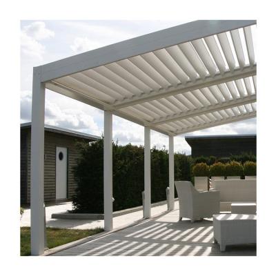 China Easily Assembled Aluminum Gazebos Waterproof Retractable Louvered Adjustable Shades Outdoor Manual Garden Roof Pergola for sale