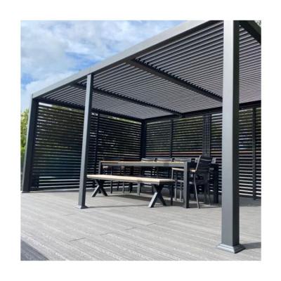 China Easily Assembled Modern design patio bioclimatic motorized aluminium louvered roofing pergola with adjustable louvers for sale