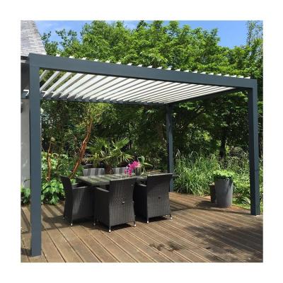 China Easily assembled modern antique metal acero blade covers aluminum garden outdoor electric pergola for sale